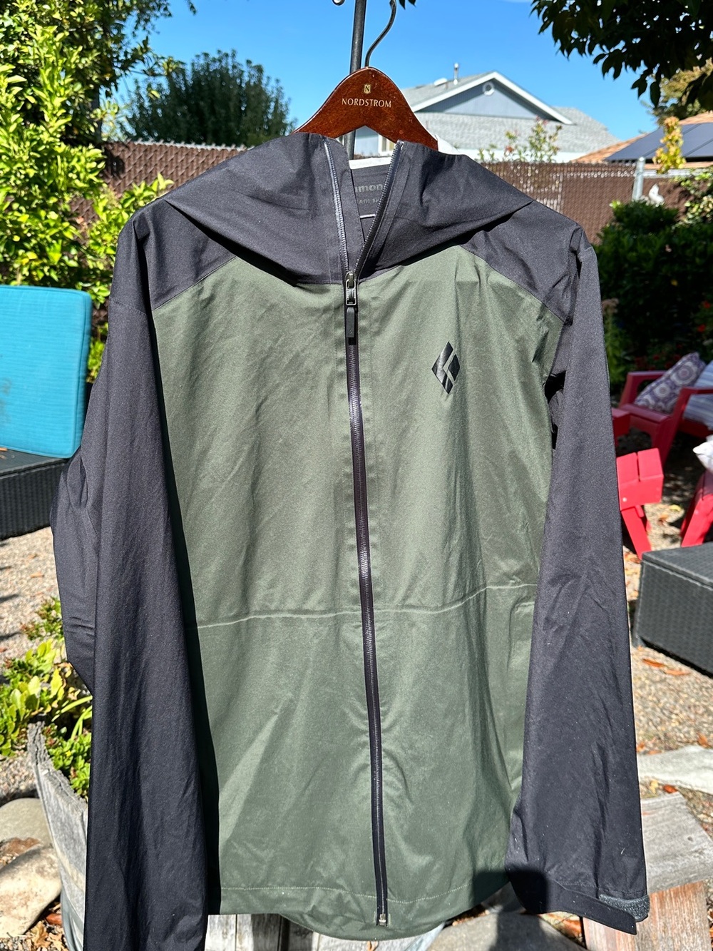 Black Diamond Men’s Hooded Rain Shell Jacket - Olive